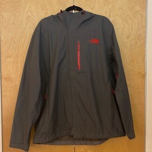 The North Face Drizzle Gore-Tex Rain Jacket - Men’s XL Grey w/ Red Accents